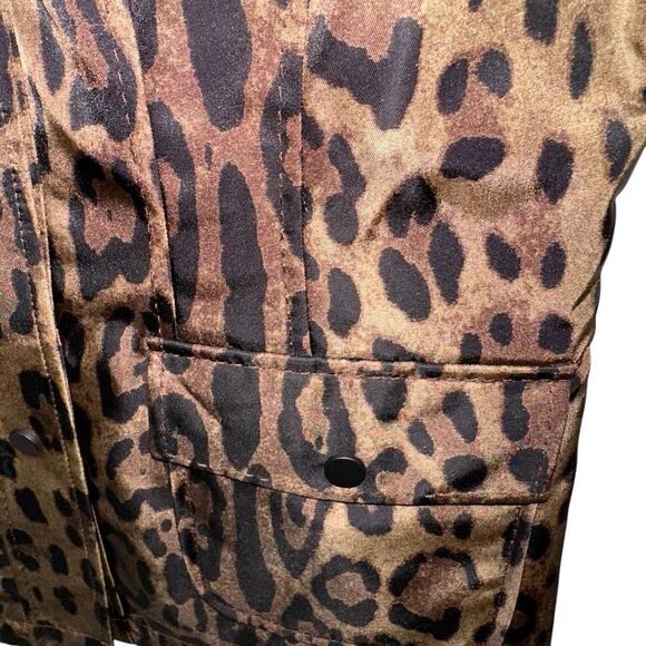 Jane Post $595 Women's Leopard Print Lightweight Nylon Safari Jacket small NWT - Picture 4 of 9